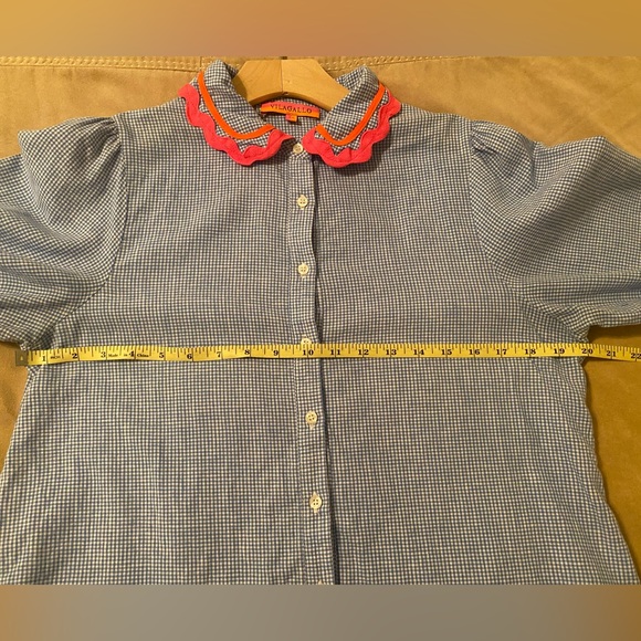 Vilagallo Lali Gingham Print Blouse Blue/White - Picture 5 of 5